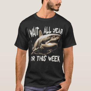 Camiseta Eu Espero O Ano Todo Por Este Tubarão Semana