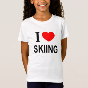 Camiseta Eu ❤️ ESQUIAR Eu AMO ESQUIAR Eu ADORO ESQUIAR