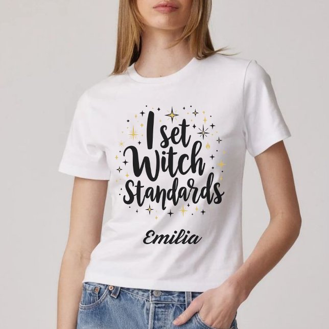 Camiseta Eu Estabeleci Padrões De Bruxas Halloween Engraçad (Criador carregado)