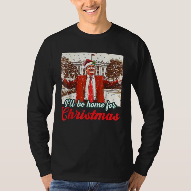 Camiseta Eu Estarei Em Casa Para O Natal Engraçado Xmas (Frente)