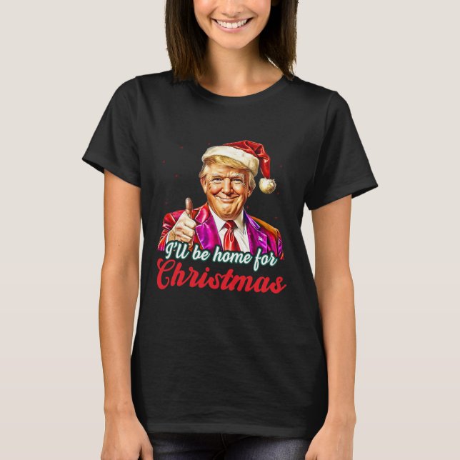 Camiseta Eu Estarei Em Casa Para O Natal Engraçado Xmas Paj (Frente)