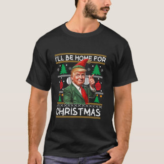 Camiseta Eu estarei em casa para o Natal Papais noeis engra