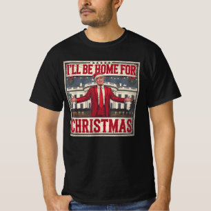Camiseta Eu Estarei Em Casa Para Papais noeis De Natal Engr