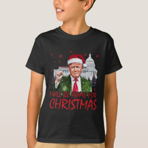 Camiseta Eu Estarei Em Casa Para Papais noeis De Natal Engr