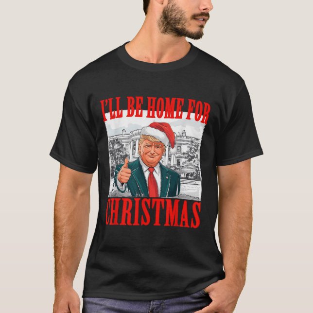 Camiseta Eu Estarei Em Casa Para Papais noeis De Natal Engr (Frente)