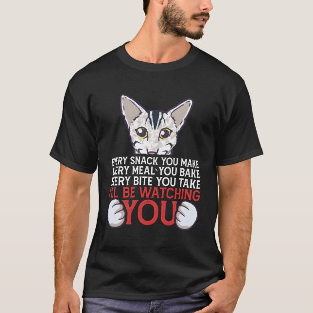 Camiseta Eu Estarei Vendo Você Proprietário De Gatos Orient (Frente)