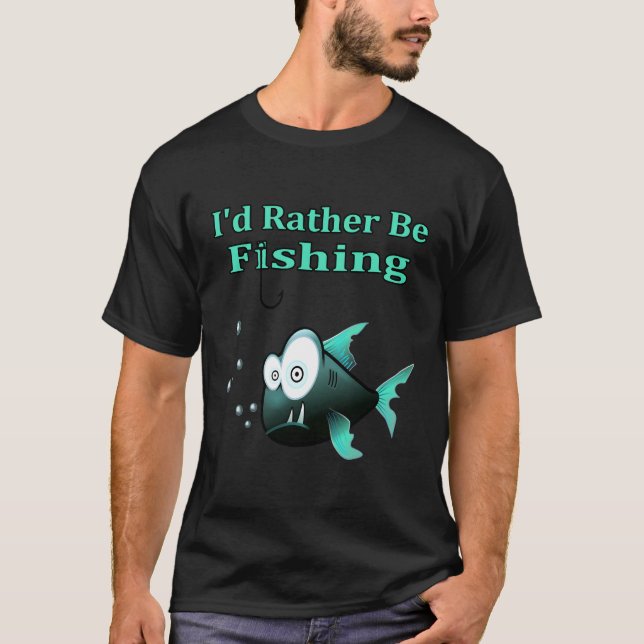 Camiseta Eu Estaria A Pescar Preferencialmentes (Frente)