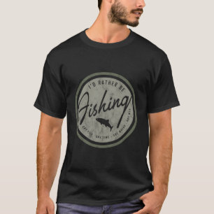 Camiseta Eu Estaria A Pescar T-Shirt Retro Distress Oli