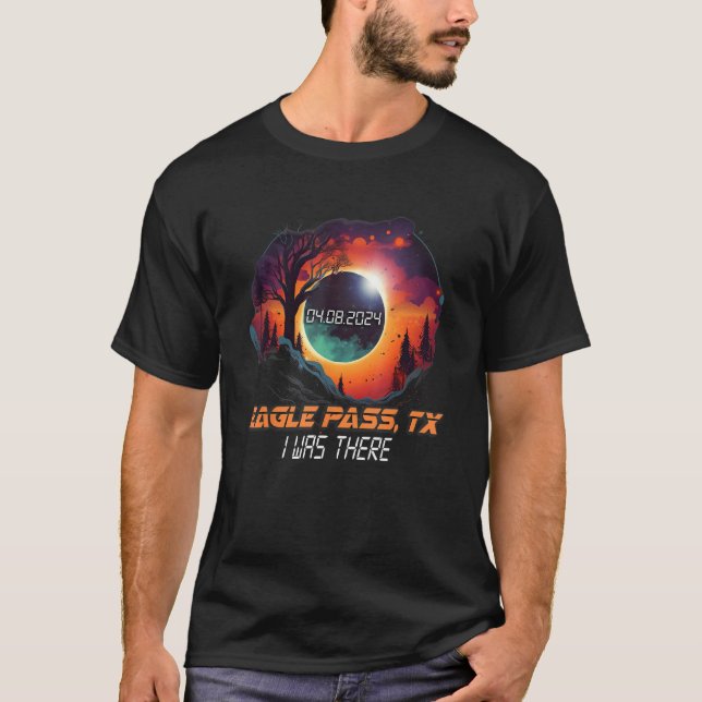 Camiseta Eu Estava Lá, A Águia Solar Eclipse Passou No Texa (Frente)