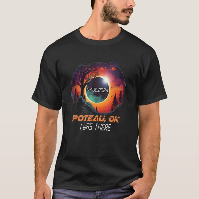 Camiseta Eu Estava Lá Total, Eclipse Solar Poteau Oklahoma (Frente)