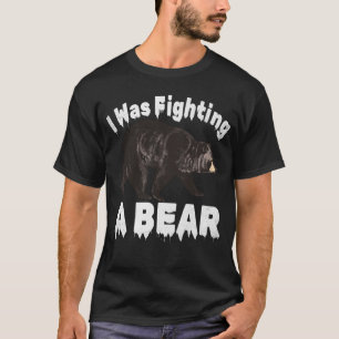 Camiseta Eu Estava Lutando Um Urso, Vintage Clássica Camise