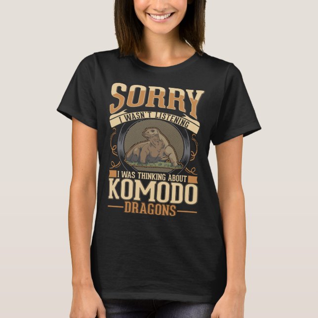 Camiseta Eu estava pensando no Komodo Dragon Monitor Lizard (Frente)