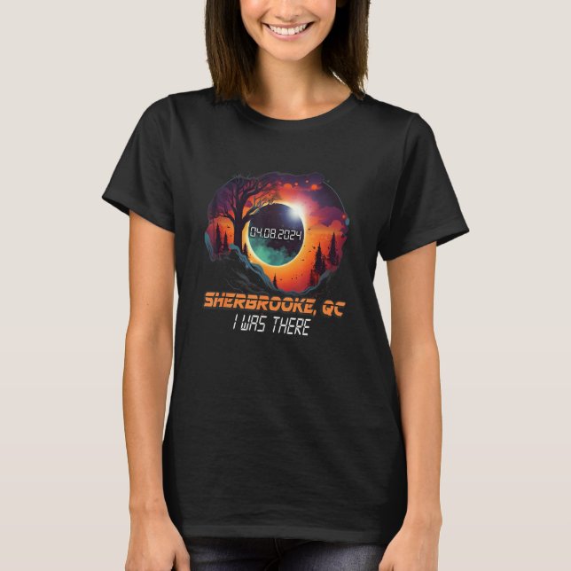 Camiseta Eu Estive Lá Eclipse Solar Total Sherbrooke Quebec (Frente)