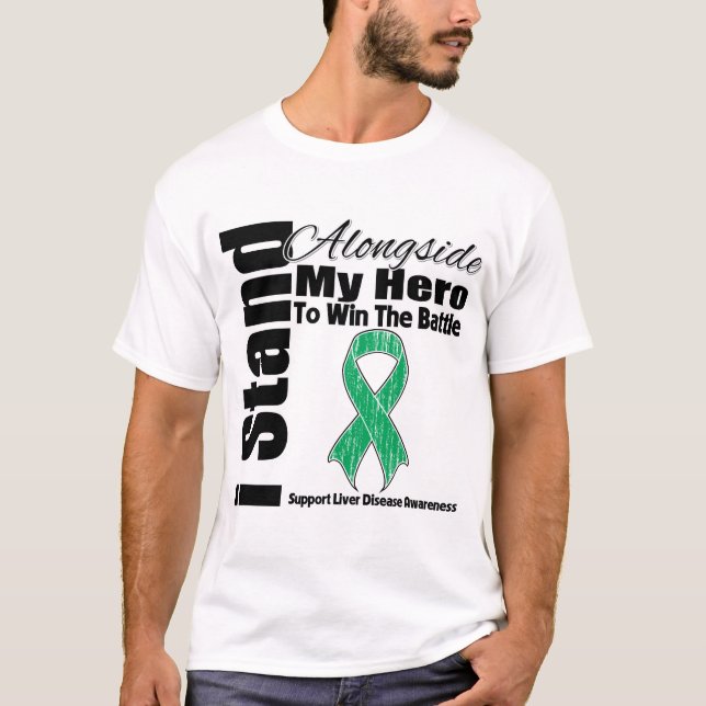 Camiseta Eu estou ao lado de minha infecção hepática do (Frente)