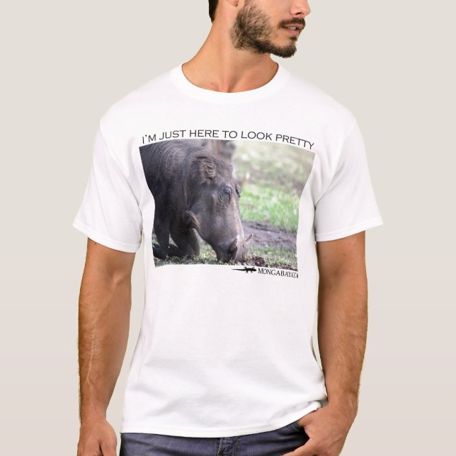Camiseta Eu estou apenas aqui olhar bonito - warthog (Frente)