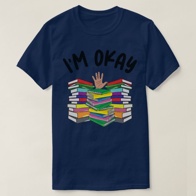 Camiseta Eu estou bem, ao longo do livro, estou bem ao ler  (Frente do Design)
