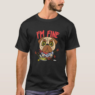 Camiseta Eu Estou Bem Arqueiro Pug Cavaleiro Medieval Cacho