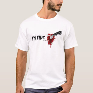 Camiseta Eu estou bem Halloween Splatter Sangrento Hallowee