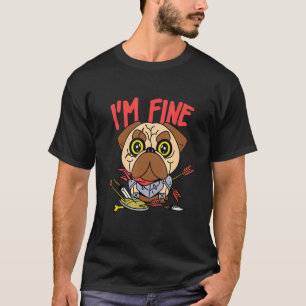 Camiseta Eu Estou Bem Pug de Arquearia Cavaleiro Medieval C