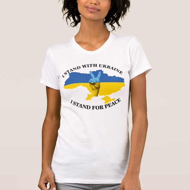 Camiseta EU ESTOU COM A UCRÂNIA - EU ESTOU EM PEACE T-Shirt (Frente)