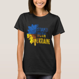 Camiseta Eu estou com a Ucrânia. Símbolo de girassol da Paz