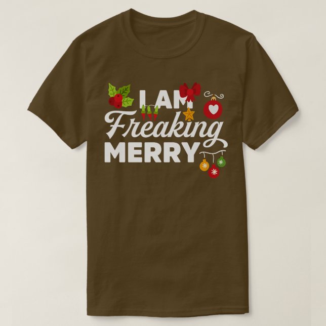 Camiseta Eu Estou Com Feliz Novamente Engraçado Natal (Frente do Design)