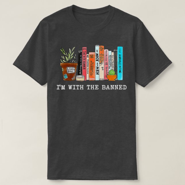 Camiseta Eu Estou Com Livros Banidos Que Li Livros Banidos  (Frente do Design)
