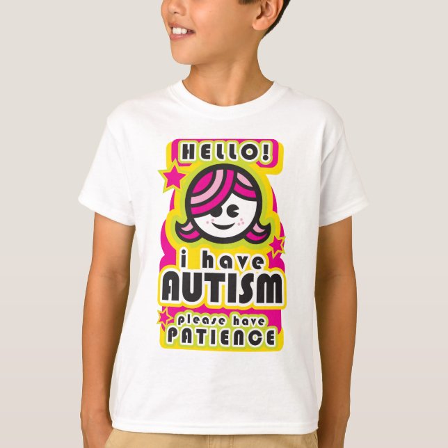 Camiseta Eu estou com o autismo, tenho por favor a (Frente)