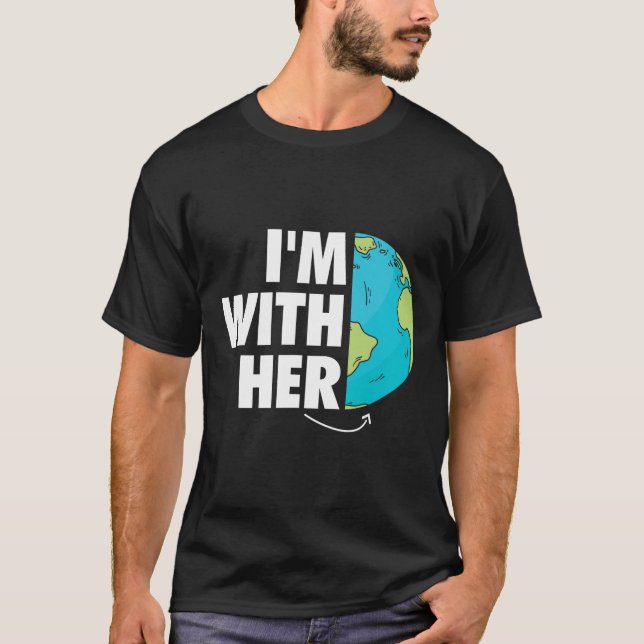 Camiseta Eu estou com seu ambiente terrestre Conscientizand (Frente)