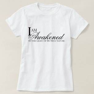 Camiseta "Eu estou Desperto" afirmação de oração estética m