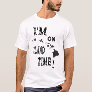 Camiseta Eu estou em tempo-preto da ilha