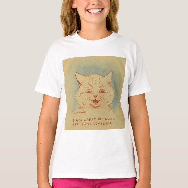 Camiseta Eu Estou Feliz Porque Todo Mundo Me Ama (Gatinho F (Frente)