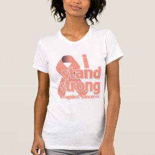 Camiseta Eu estou forte contra o cancer uterina