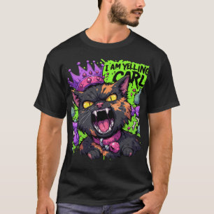 Camiseta Eu Estou Gritando Garota Gato Engraçado Design Car