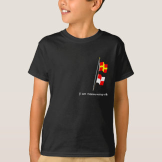 Camiseta Eu estou manobrando com a grua da bandeira de