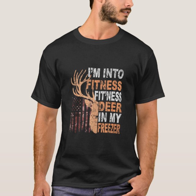 Camiseta Eu estou na Malhação Deer Freezer Funny Hunter Pai (Frente)