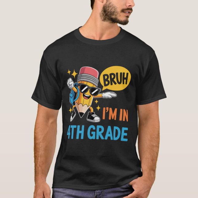 Camiseta Eu Estou No 4º Ano De Volta Para O Estudante Escol (Frente)