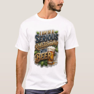 Camiseta EU ESTOU NUM RELACIONAMENTO SÉRIO COM CERVEJA v4