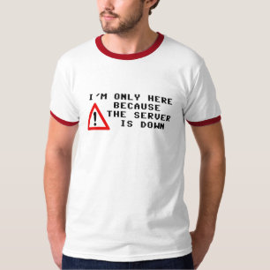 Camiseta Eu estou somente aqui porque o servidor está para