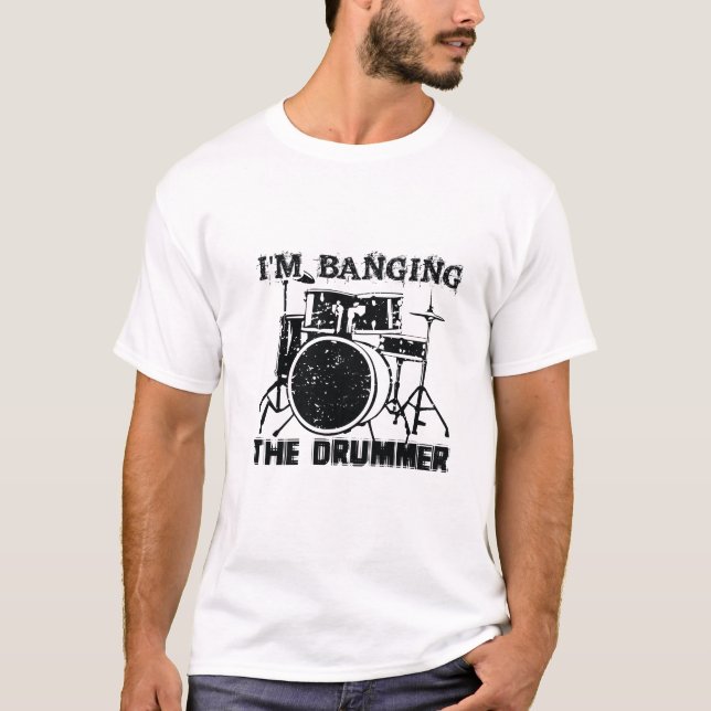 Camiseta Eu estou tocando o baterista (Frente)