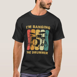 Camiseta Eu estou tocando o baterista - batendo, tocando ta