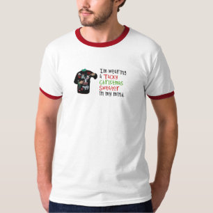 Camiseta Eu estou vestindo uma camisola foleiro do Natal na