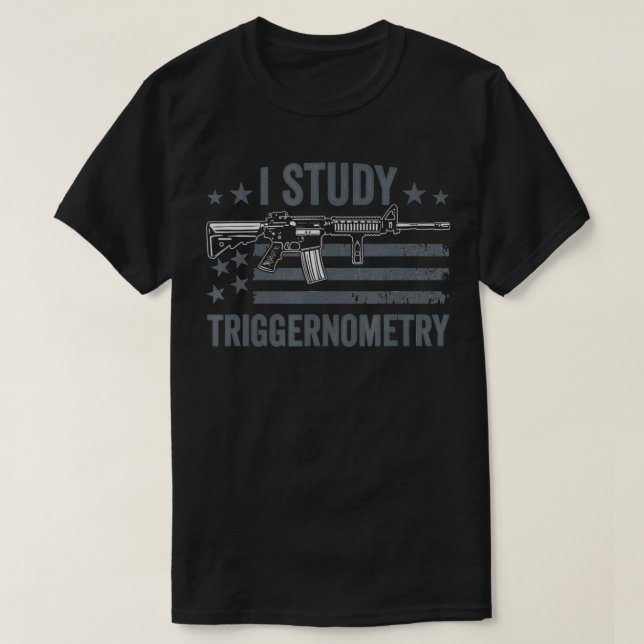 Camiseta Eu Estudo Arma De Arma Engraçada Com Arma (Frente do Design)