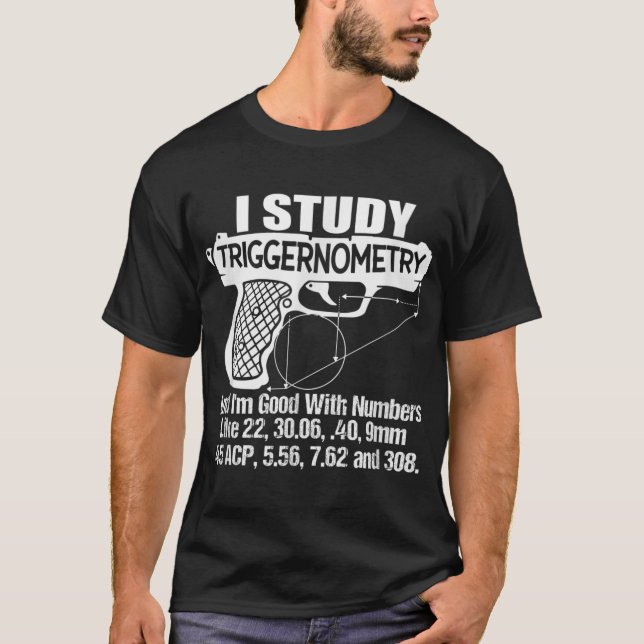 Camiseta Eu Estudo Boa Arrumação Com Números Gun Enthu (Frente)