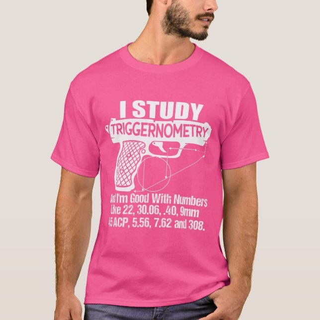 Camiseta Eu Estudo Boa Arrumação Com Números Gun Enthu (Frente)