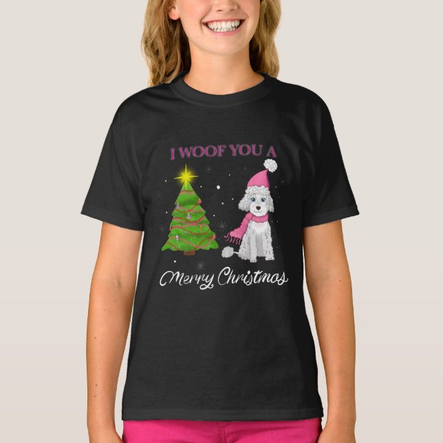 Camiseta Eu Eu Te Amo Um Feliz Natal Cachorrinho Fofo (Frente)