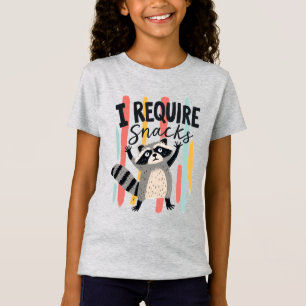 Camiseta Eu Exijo Lanches Design Divertido de Guaxinim
