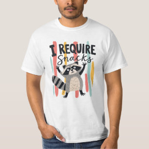 Camiseta Eu Exijo Lanches Design Divertido de Guaxinim