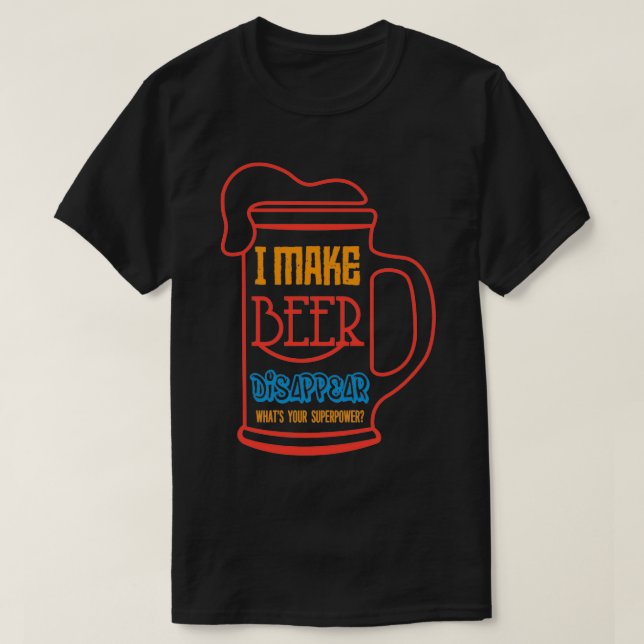 Camiseta eu faço a cerveja desaparecer (Frente do Design)