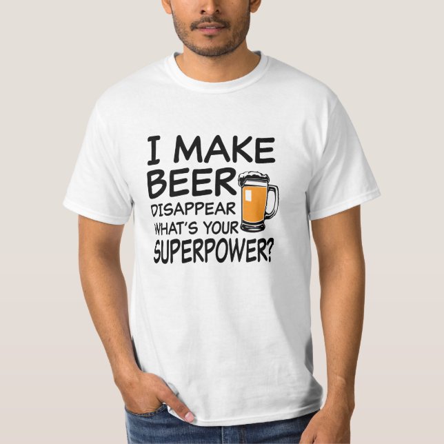 Camiseta Eu faço a cerveja desaparecer o que é sua (Frente)